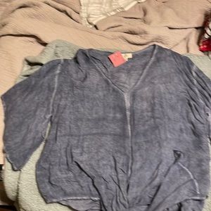 Size xl blue top with tie at bottom